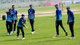 Bnagladesh players in training on Friday at Sher-E-Bangla National Cricket Stadium at Mirpur. Photo: BCB