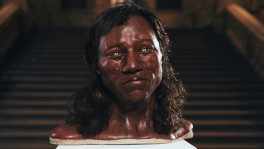 Facial reconstruction shows the first ancient Brit had dark to black skin and dark hair. Photo: Reuters 