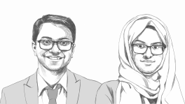 Ahmad Tousif Jami and Nabila Tasneem Anonnya, research associate, Youth Policy Forum. Sketch: TBS
