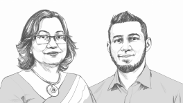 Hasin Zahan (L) and Zarif Rasul (R). Illustration: TBS