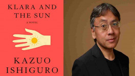 Klara and the Sun book cover and writer Kazuo Ishiguro. Photo: Collected 