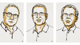David Card, Joshua Angrist and Guido Imbens (from left to right). Photo: Bloomberg via Nobel Prize Outreach. 