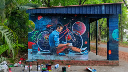 Numerous graffiti or murals on the Jahangirnagar University are appreciated inside and outside the campus. Photo: Jannatul Tazri Trisha