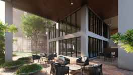 Since it's open-air and adjacent to a water body, you will find the lounge very peaceful and pleasant, even though there is no air conditioning. As a result, the space feels connected to nature. Photo: Courtesy