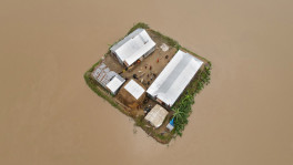 Houses turned into little islands. Photo: Muhammad Amdad Hussain