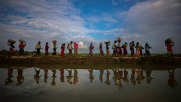 Rohingyas walk towards Cox's Bazar, fleeing from Myanmar. File Photo: Reuters