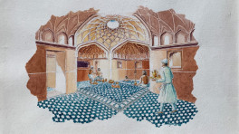 An illustration of the Hammam Khana. Illustration: Augustin Anjan 
