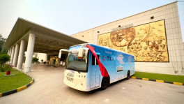 Shashtho Chaka – Healthcare on Wheels has two buses, they plan to use one bus for the urban slums and another one for remote areas in villages.  Photos: Courtesy