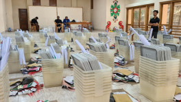 Ballot papers being prepared to be sent to polling centres in Cox's Bazar. Photo: TBS