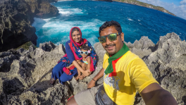 Ariba with her parents in Indonesia. The little girl, who is now eight years old, has visited 12 districts of Bangladesh and two countries. Photo: Courtesy