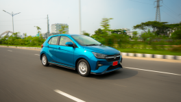 The Axia’s straightforward exterior combines a flat nose with LED headlamps and position lights. PHOTOS: MD Abu Saeed Miad