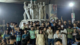 Protests broke out at DU on 8 August against political activities in halls after JCD announced hall committees. Photo: TBS