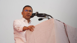 BNP Acting Chairman Tarique Rahman speaks at a reception rally on 300 Feet Road in Purbachal on 25 December 2025. Photo: BNP Media Cell