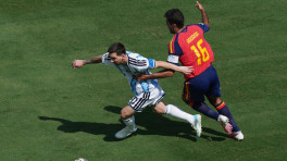 Argentina's Lionel Messi in action with Spain's Rodri during the FIFA World Cup final match at the New York New Jersey Stadium in East Rutherford, New Jersey, US, on July 19, 2026. Photo: Reuters
