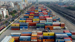 A crane moves a container at the Kamalapur Inland Container Depot (ICD) in the capital’s Kamalapur. File Photo: Mumit M
